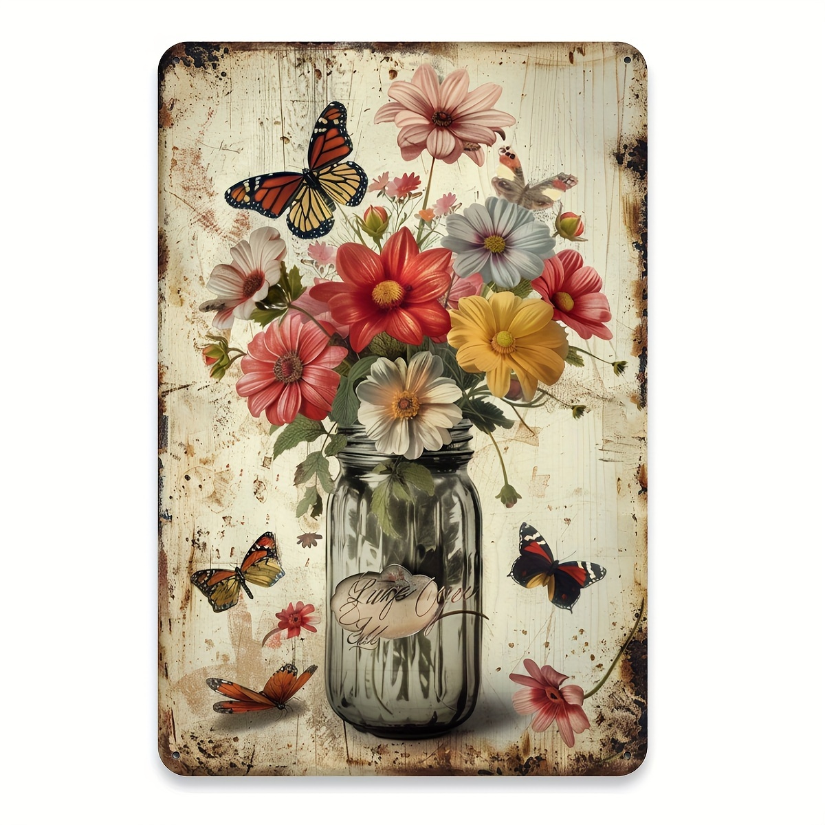 , Rustic Floral Vase Metal Tin - Art Craft Cafe avis et prix