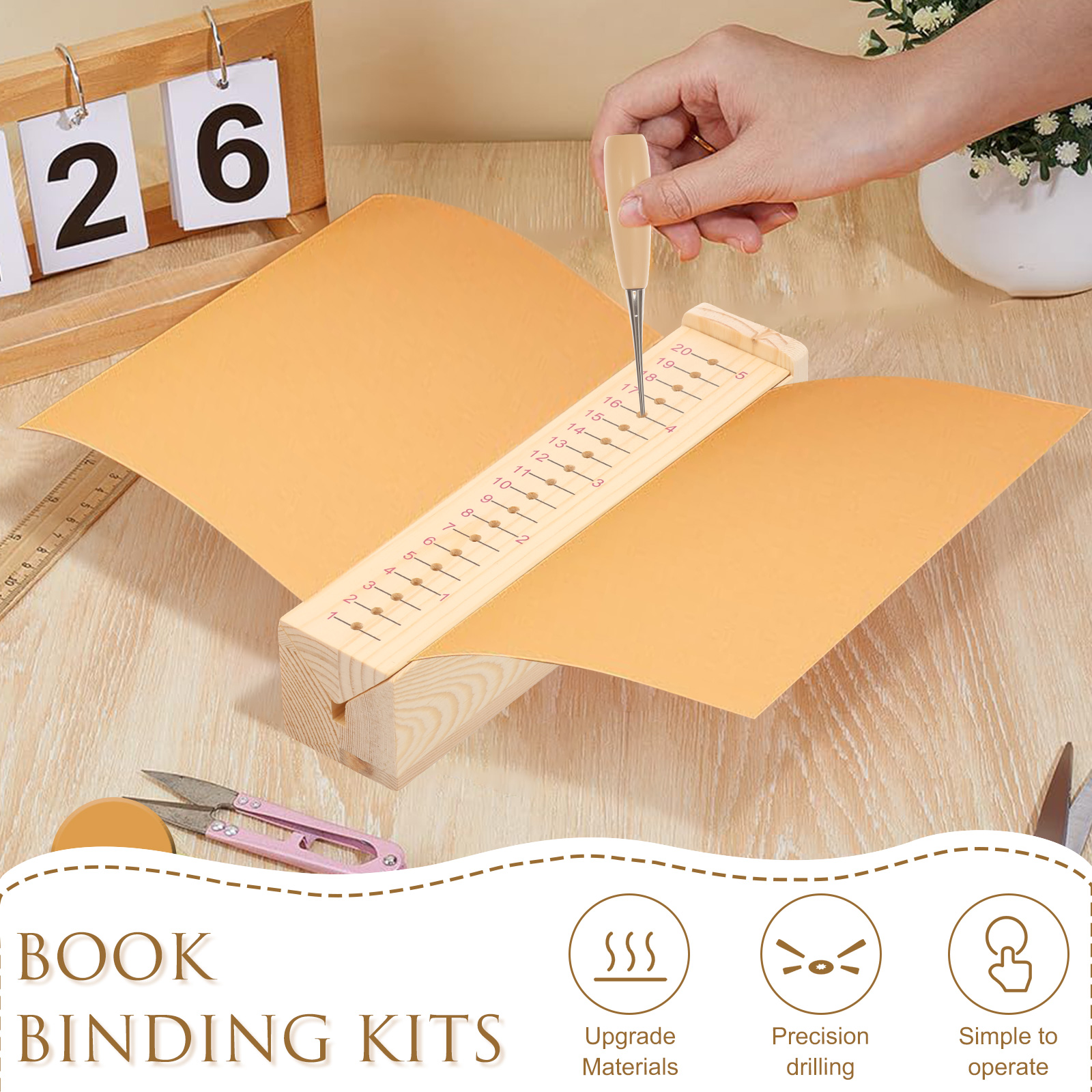 Wood Bookbinding Punching Crad - Bookbinding Supply Kit avis et prix