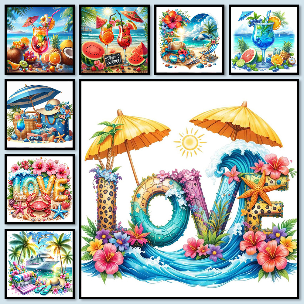 Summer Beach Full DIY 5D Round - Art Craft Decoration Ideas avis et prix