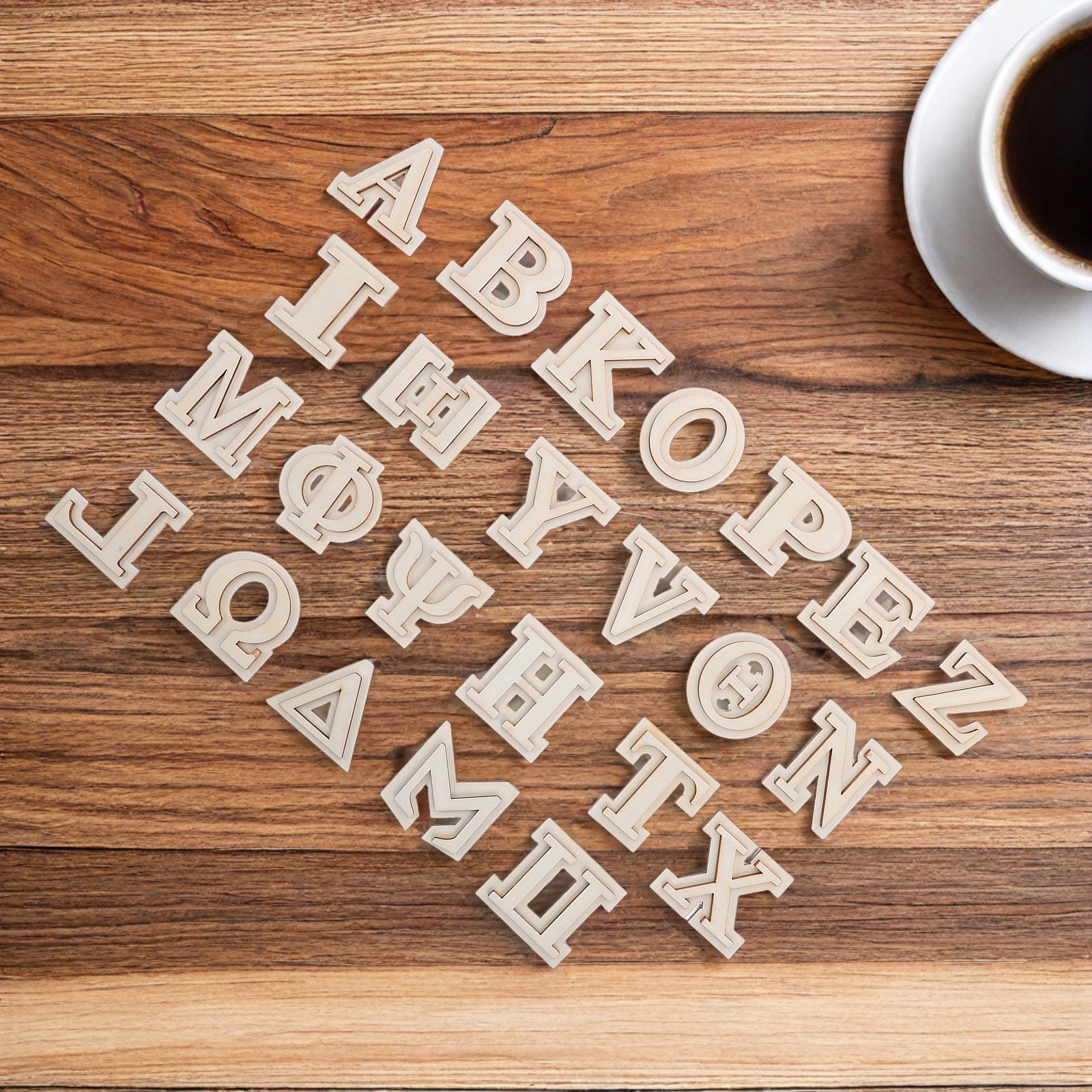 24Pcs Wooden Greek Letters Dou - Art Craft Letter A avis et prix