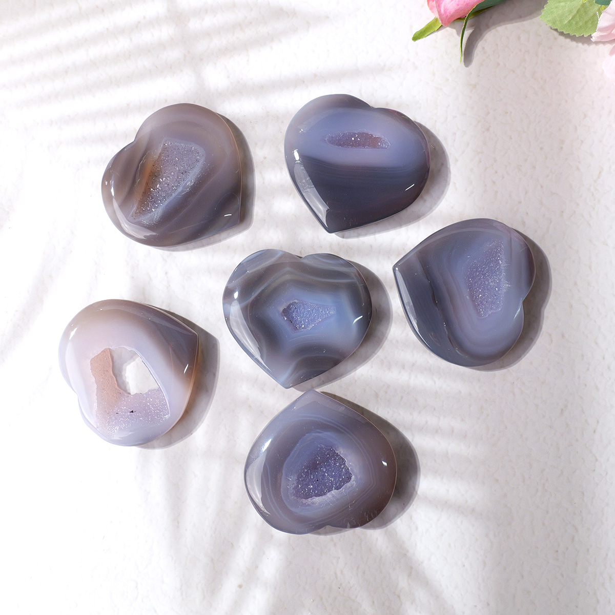 1PC Natural Agate Love Heart S - Art And Craft For Mother'S Day avis et prix