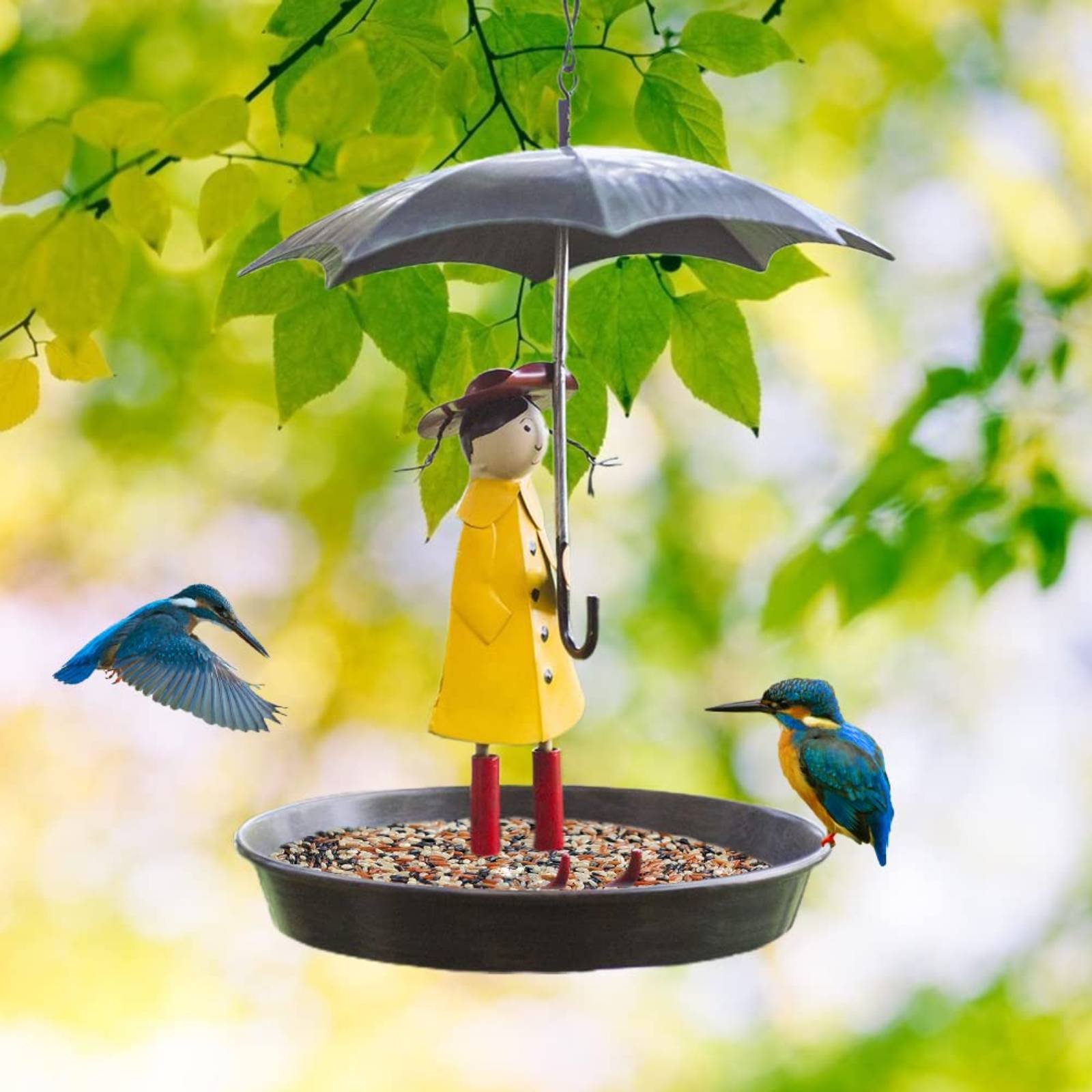 Girl with Umbrella Bird Feeder - Art Craft Decoration avis et prix