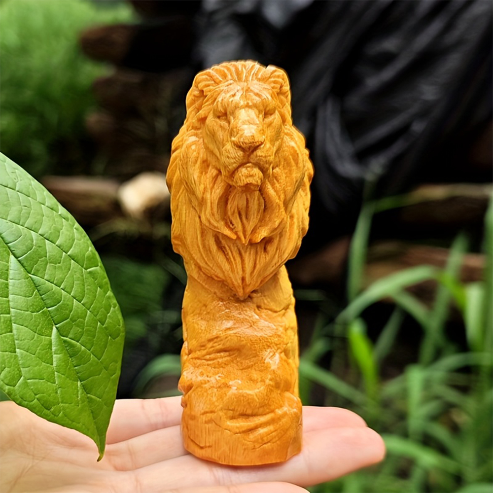 Forest-Style Wooden Lion Head  - Art Craft Lion avis et prix