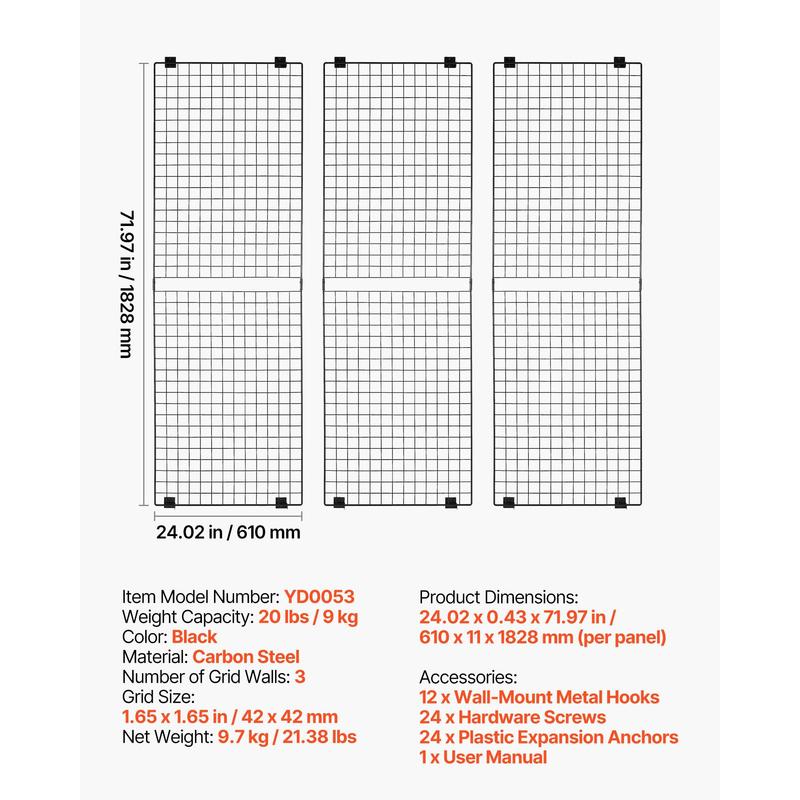 3 Packs Grid Wall Panels, 2 x  - Art Craft Decoration avis et prix