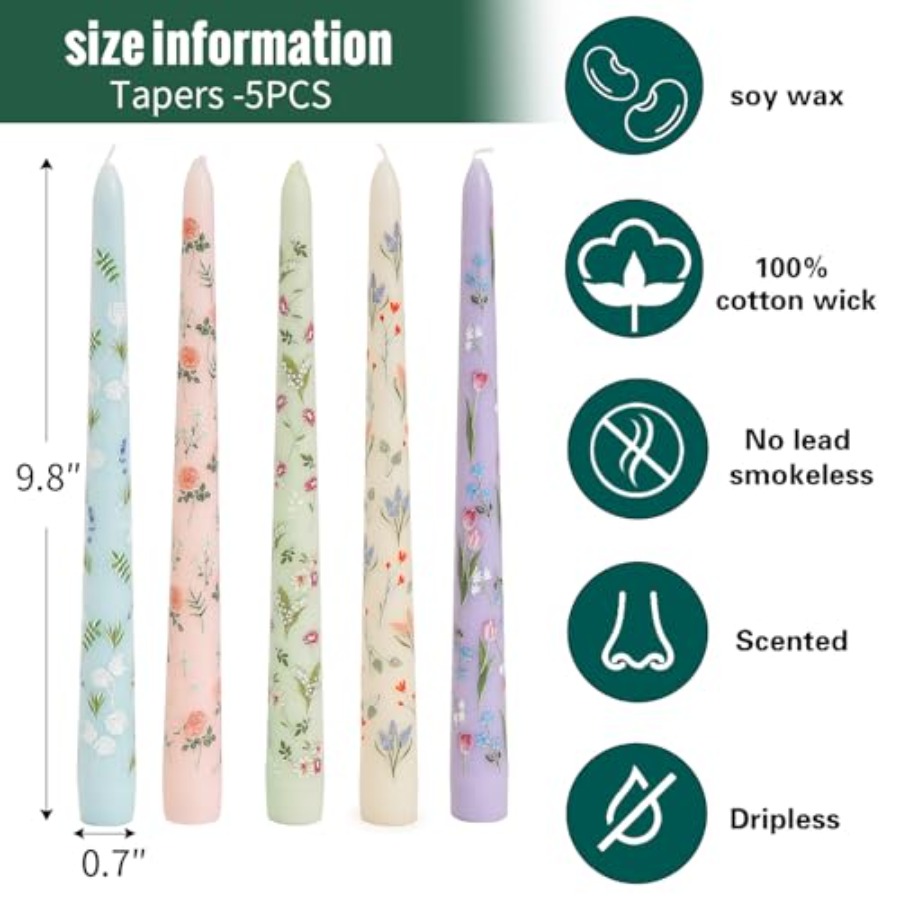 Pretty Floral Taper Candlestic - Art Craft Decoration avis et prix