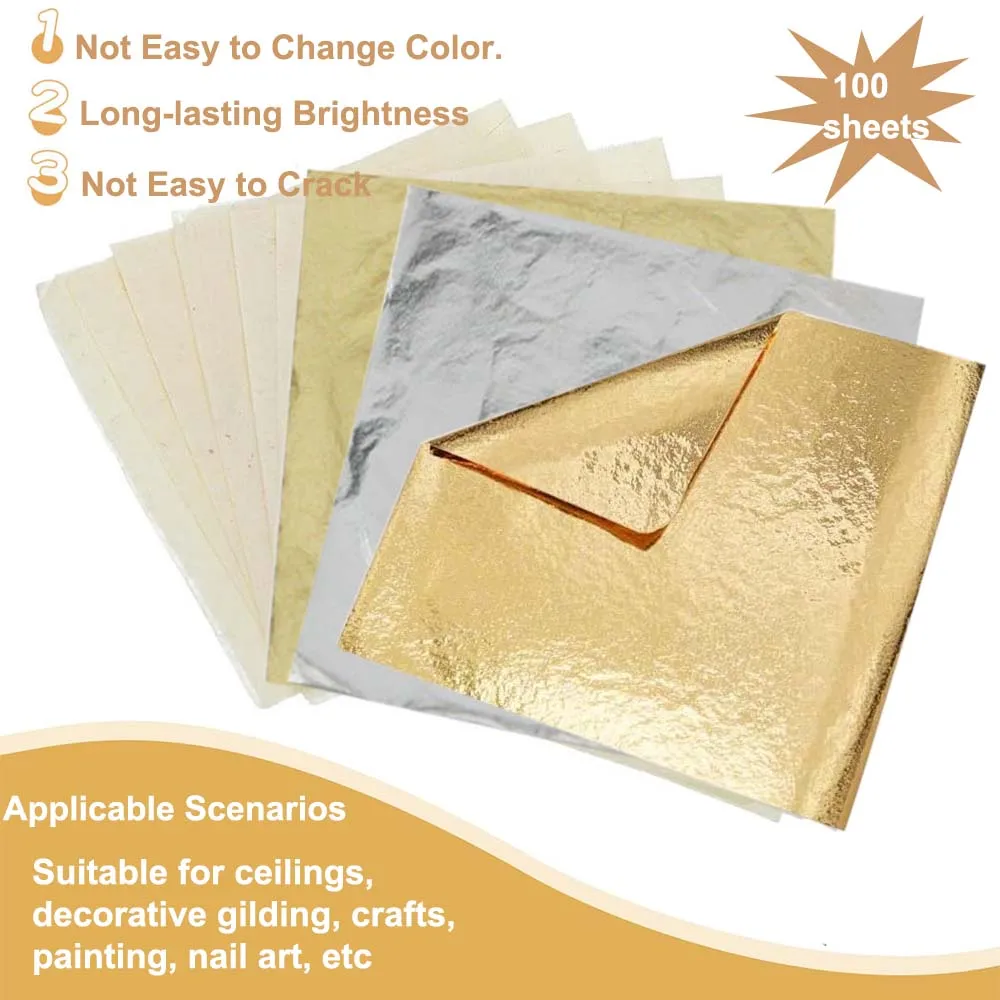 100Pc Colored Golds Leaf Sheet - Art Craft Leaves avis et prix