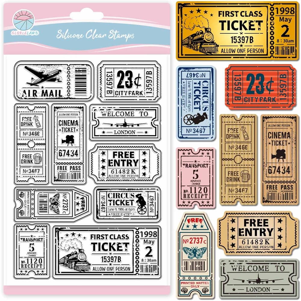 Vintage Ticket Clear Stamp for - Rubber Stamp Blank avis et prix