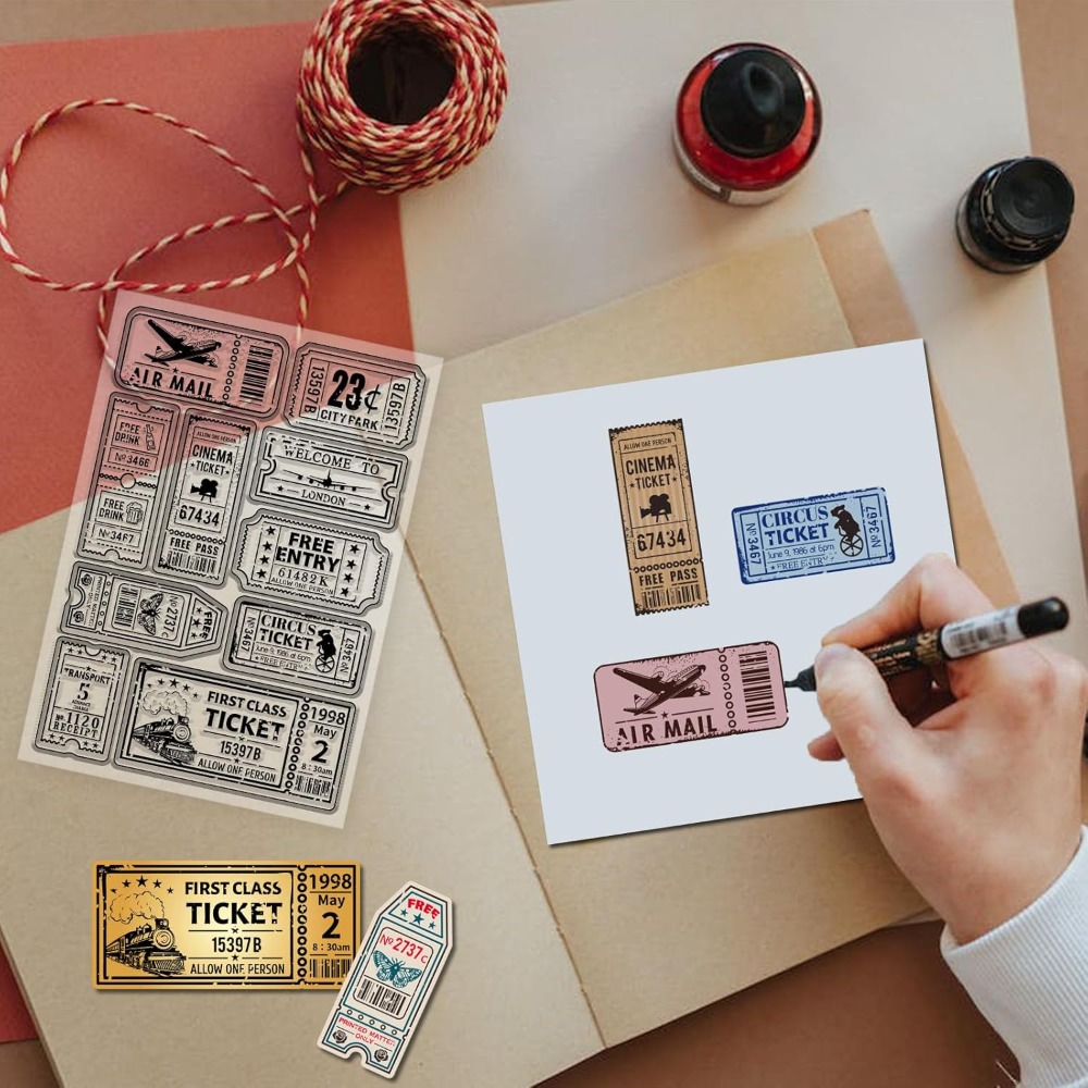 Vintage Ticket Clear Stamp for - Rubber Stamp Blank avis et prix