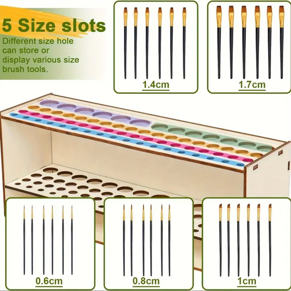 Wooden Brush Holder 67-Slot Pr - Art Craft Japan avis et prix